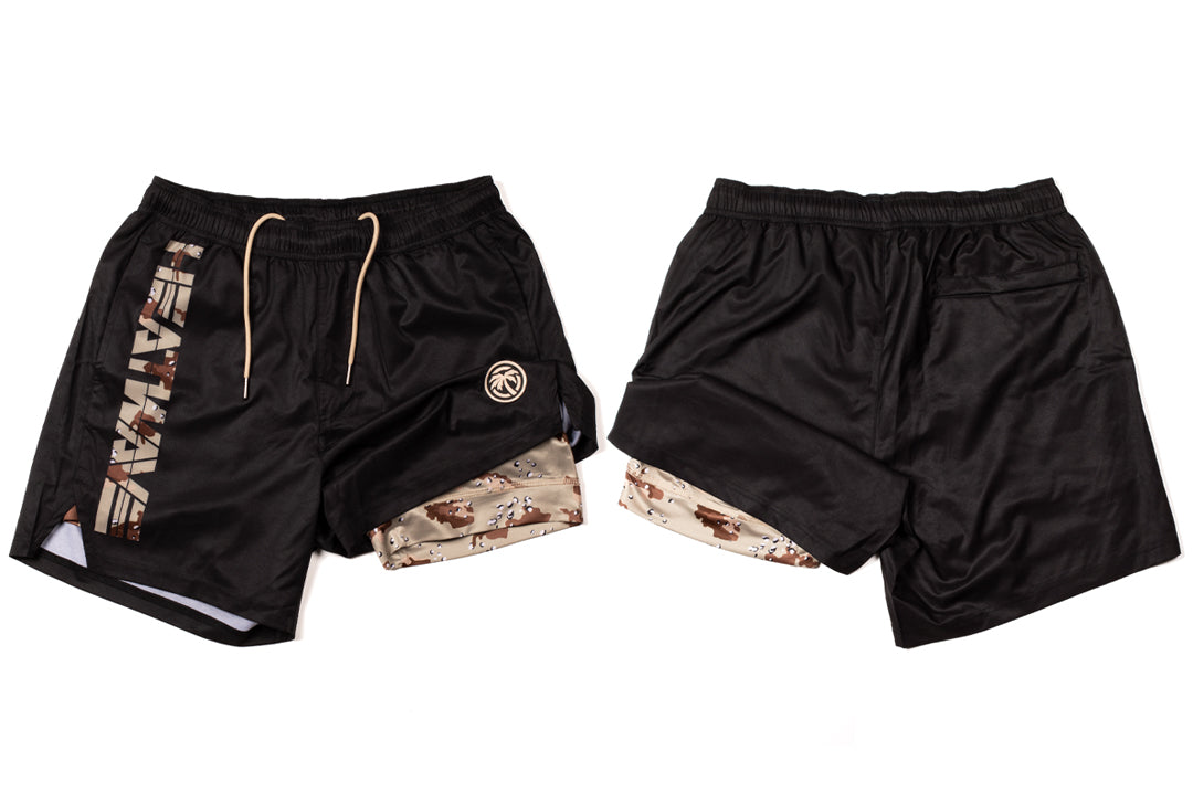Heat Wave Visual Desert Storm Performance Shorts with inner liner.