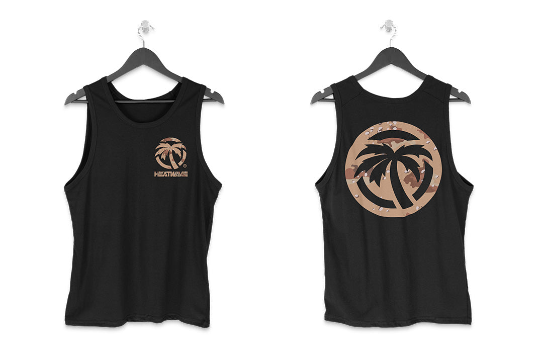 Heat Wave Visual Desert Storm Black Tank Top. 