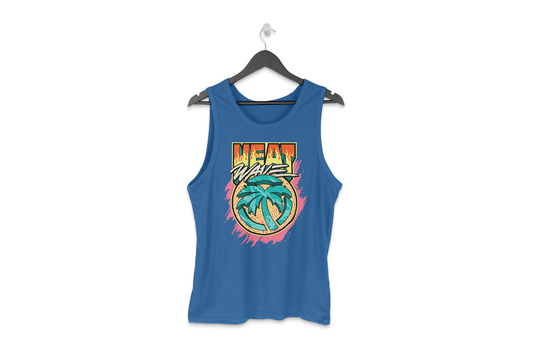Heat Wave Visual Intense Blue Tank Top.