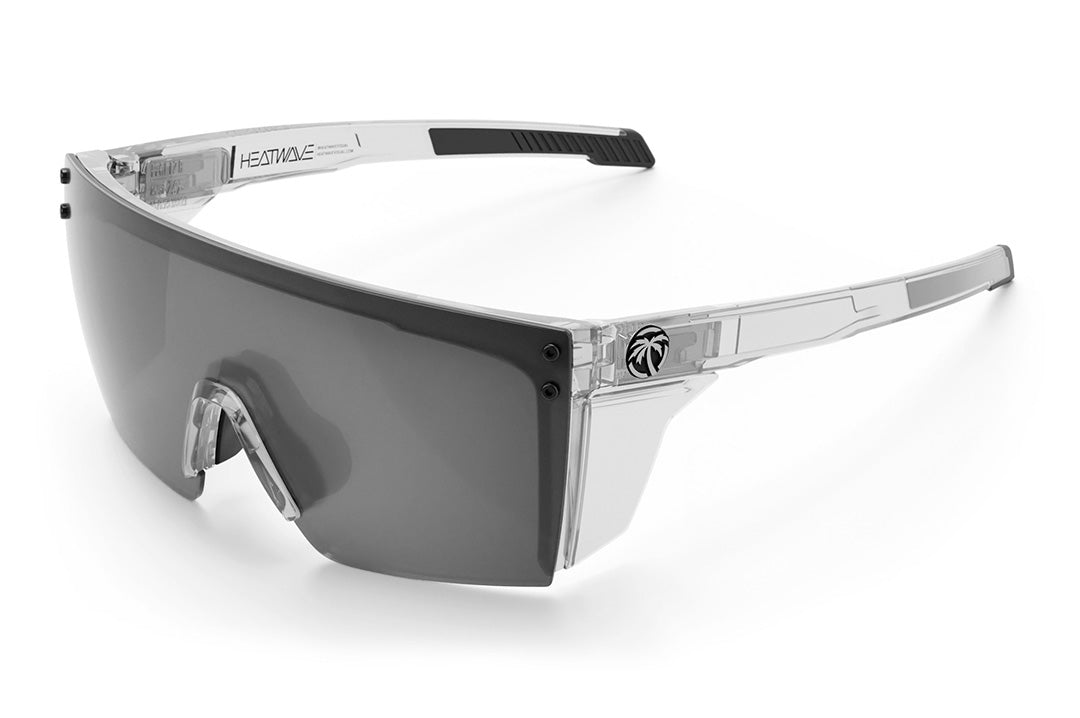 Heat Wave Visual  Performance Lazer Face Sunglasses with clear frame, photochromic lens and clear side shields.