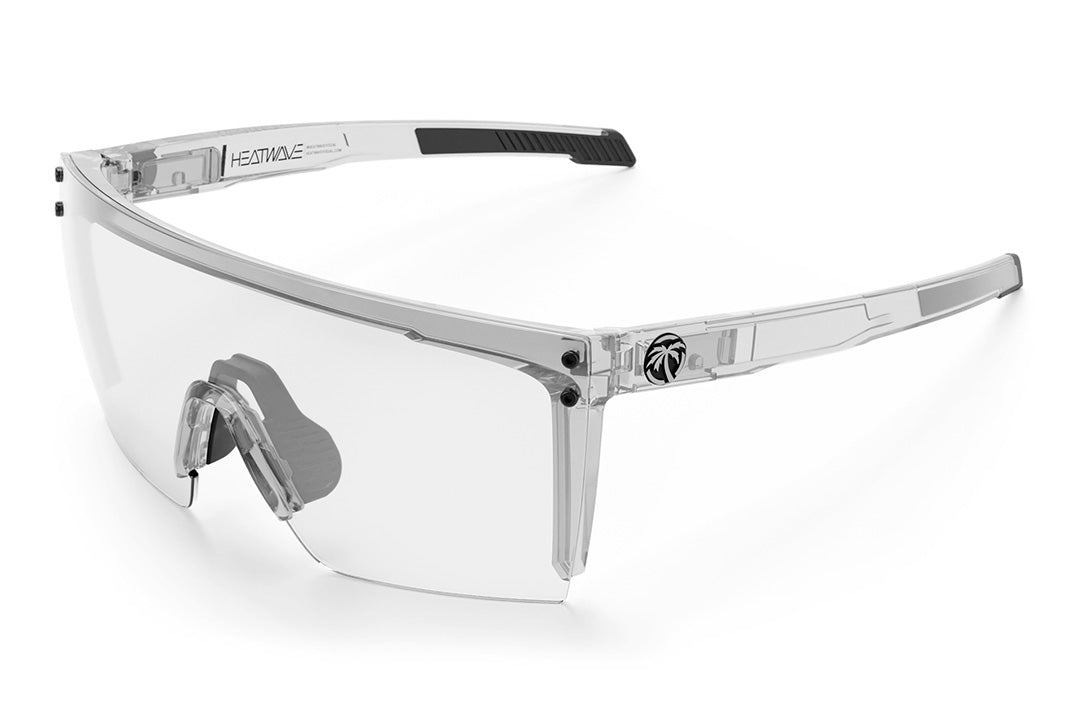 Heat Wave Visual Performance XL Lazer Face Sunglasses with clear frame and anti-fog clear lens.
