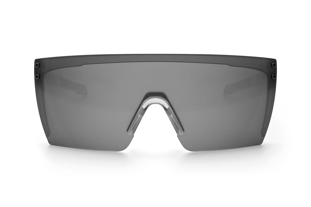 Front view of the Heat Wave Visual Performance XL Lazer Face Sunglasses with clear frame and photochromic lens.