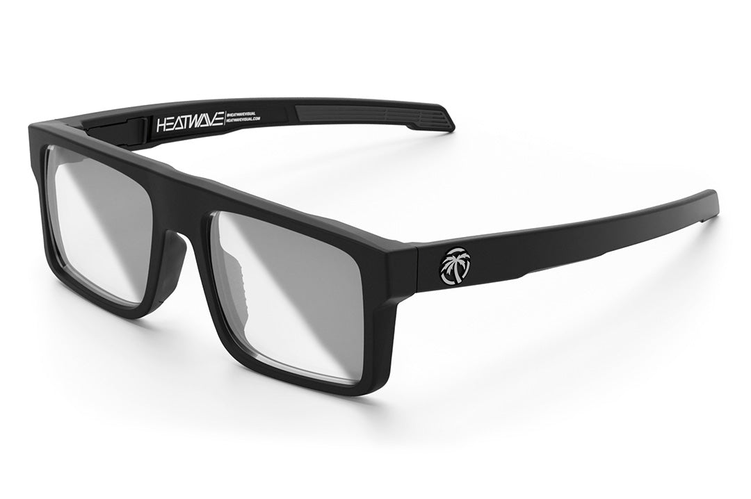 Heat Wave Visual Performance Rayth Sunglasses with black frame and photochromic lenses.
