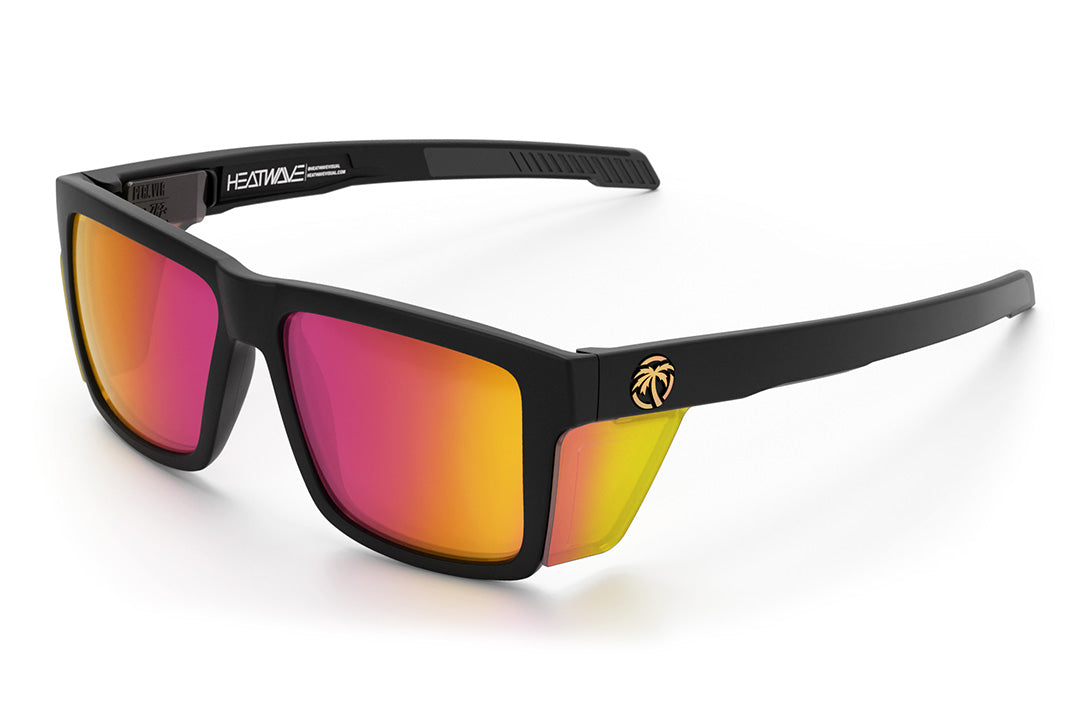 Heat Wave Visual Performance Vise with black frame, tropic pink yellow lenses and matching side shields.