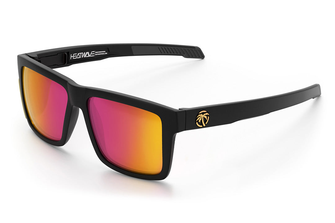 Heat Wave Visual Performance Vise with black frame and tropic pink yellow lenses.