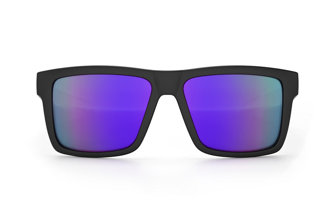 Front view of the Heat Wave Visual Performance Vise with black frame, ultra violet lenses and matching side shields.
