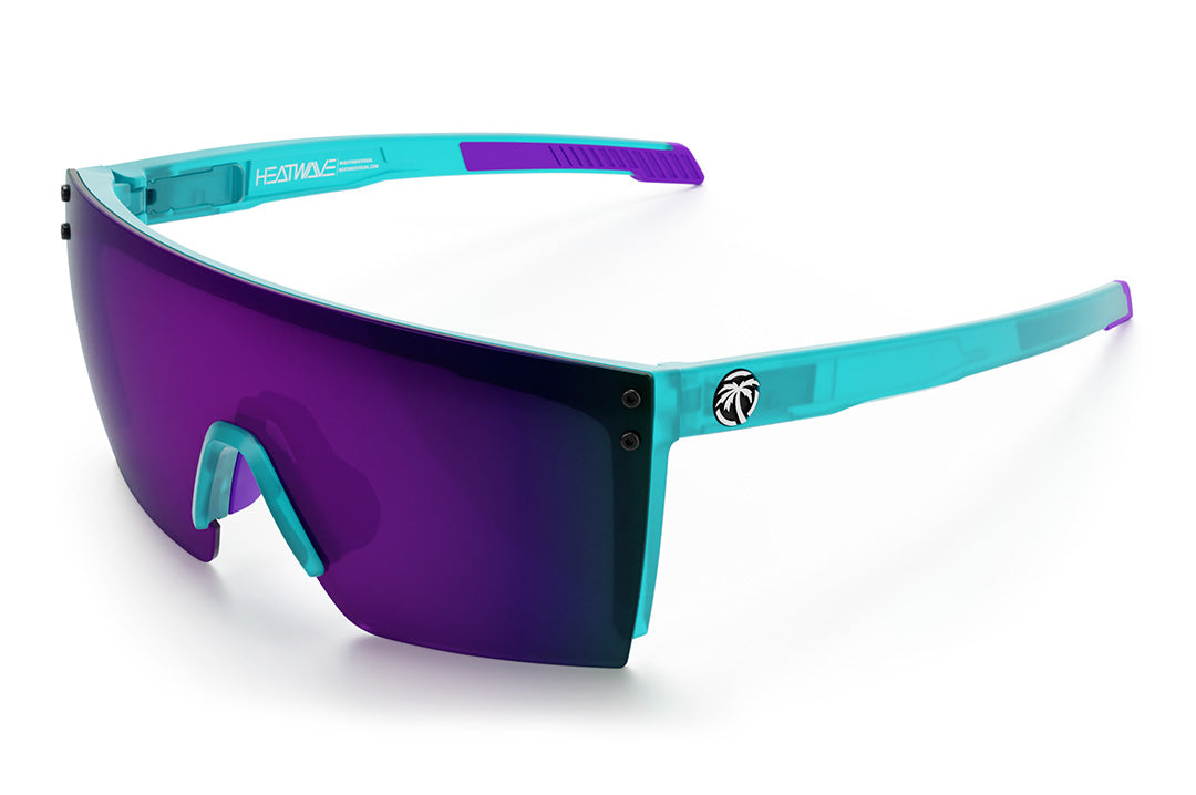 Heat Wave Visual Performance XL Lazer Face with aqua frost frame and ultra violet lens.
