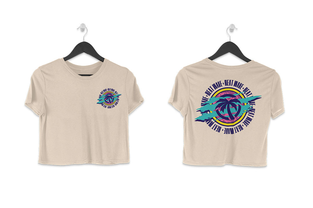 Heat Wave Visual Save By The Wave Ladies Crop Top.