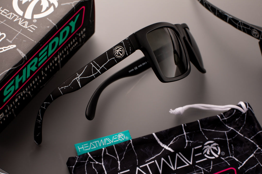 VISE Sunglasses: Shreddy Crack White Customs