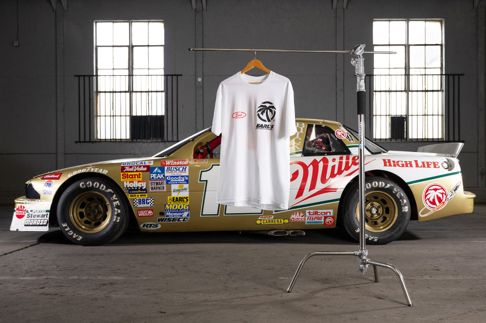 Front of the Earl's x Heat Wave Visual T-shirt in white. 