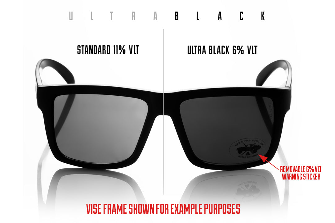 Heat Wave Visual Black Lens vs Ultra Lens VLT Comparison. 