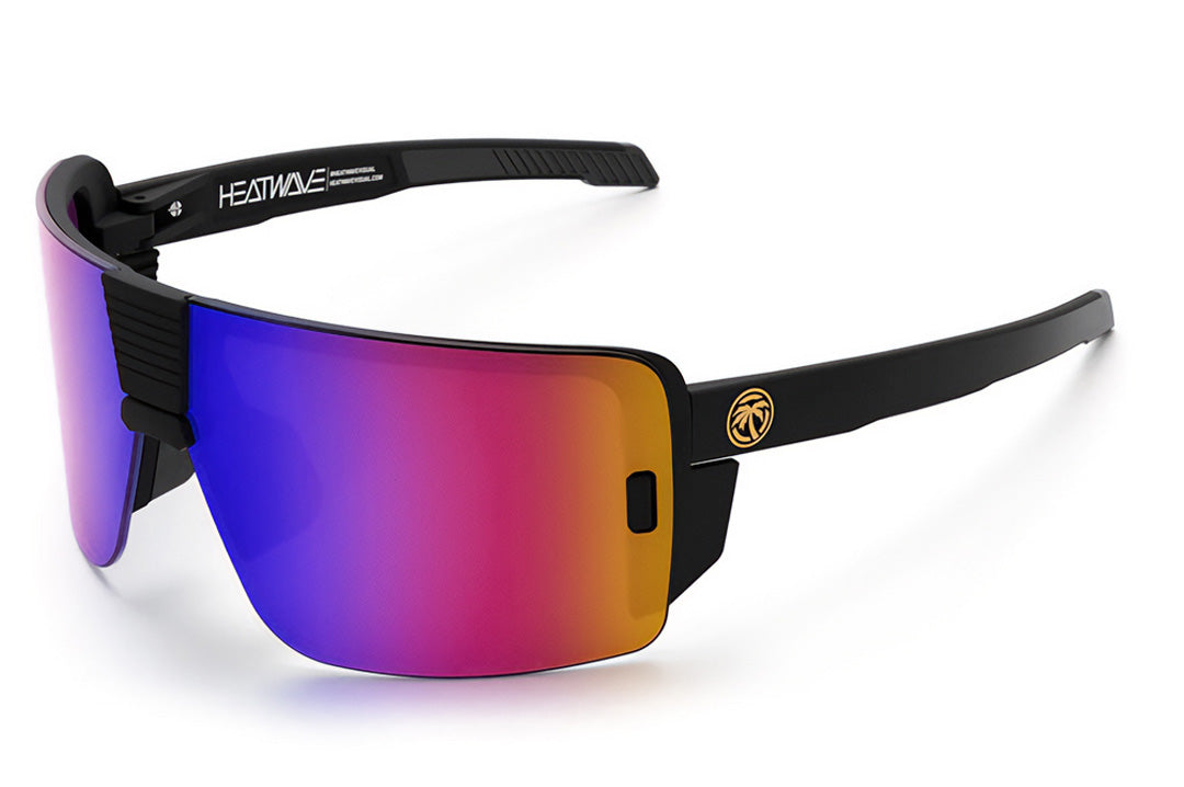 Heat Wave Visual Vector Sunglasses with black frame and Atmosphere red blue lens.