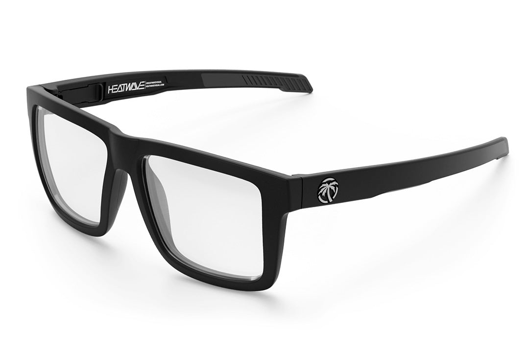 Heat Wave Visual Performance XL Vise Sunglasses with black frame and anti-fog clear lenses.