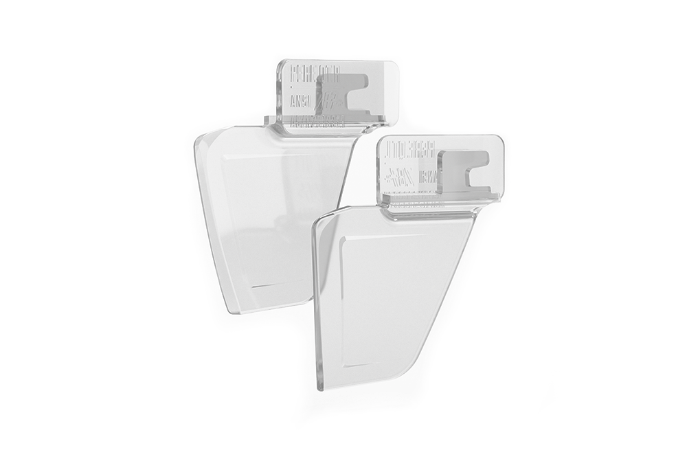 Heat Wave Visual Performance Lazer Face and XL Lazer Face Clear side shields.